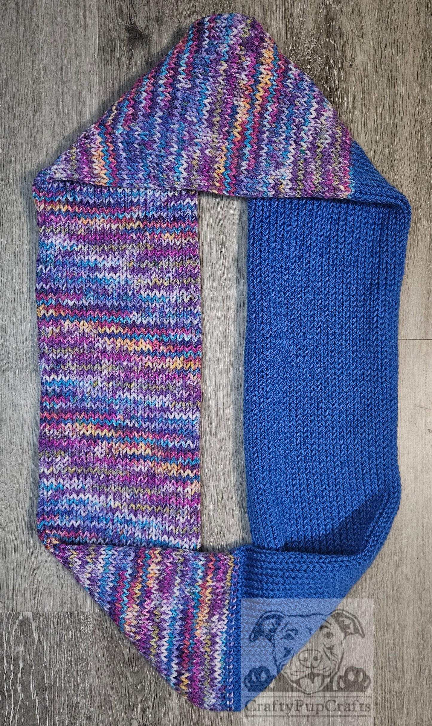 Blue & multi-color purple/pink infinity scarf