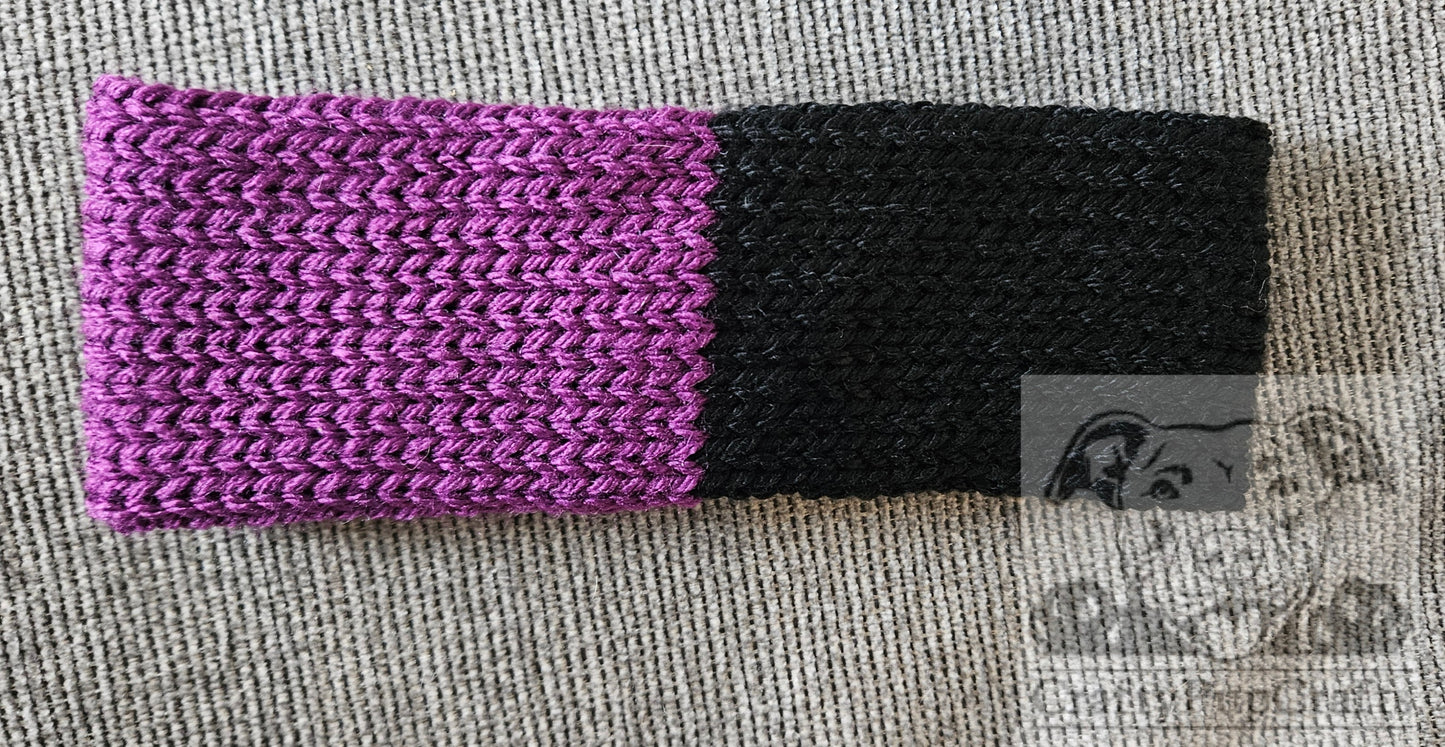 Black & purple narrow ear warmer