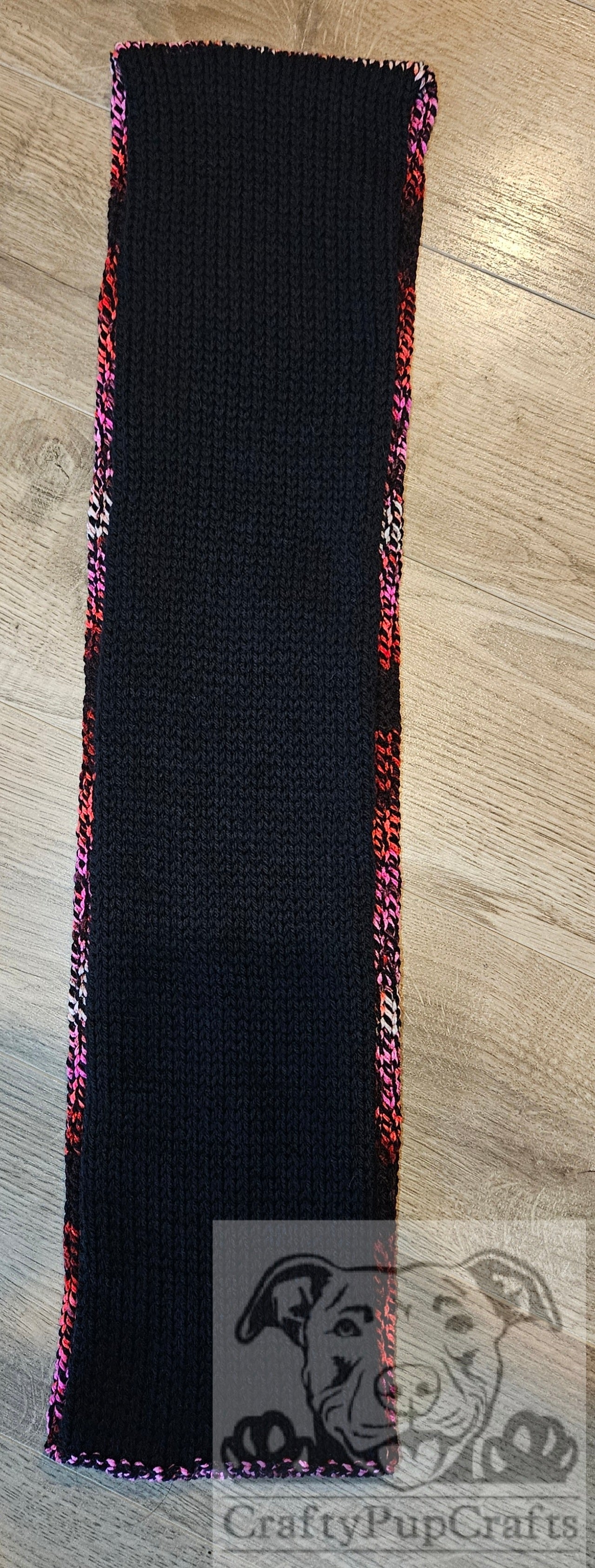 Black & red/pink ombre infinity scarf