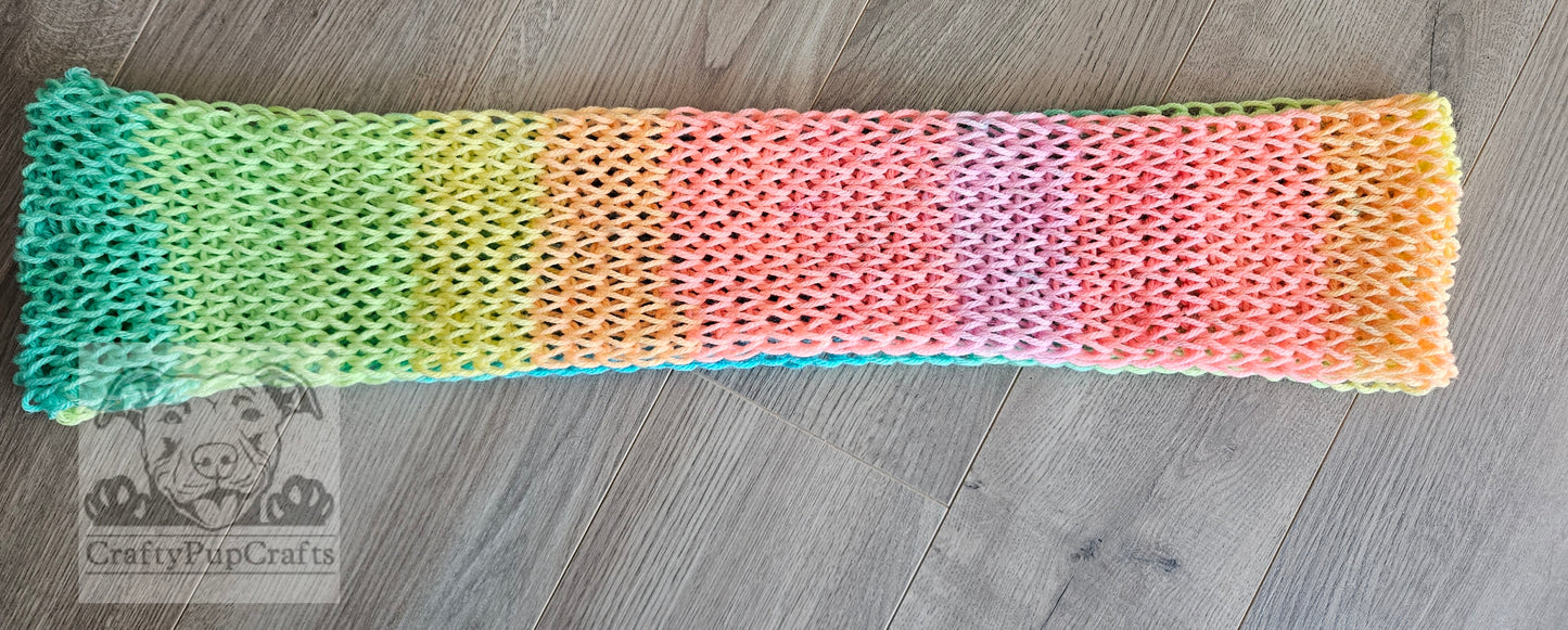 Neon stripe knit drop stitch infinity scarf