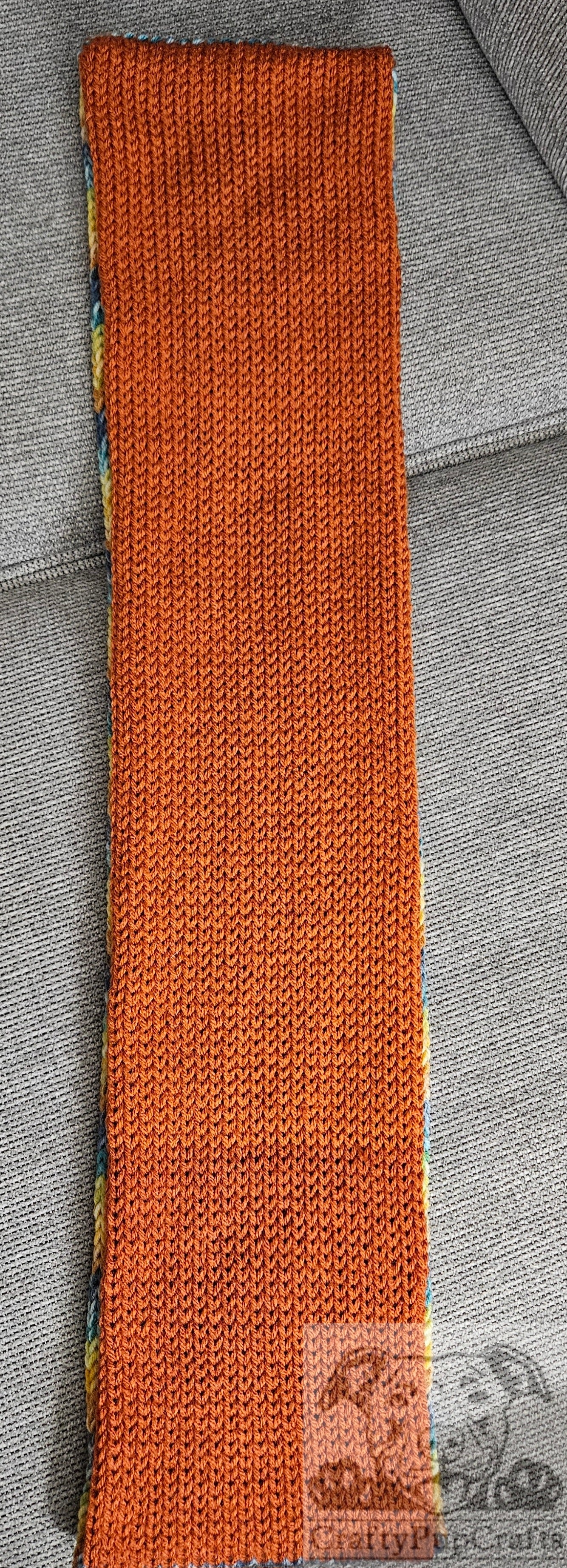 Pumpkin spice & multi-color yellow/blue infinity scarf
