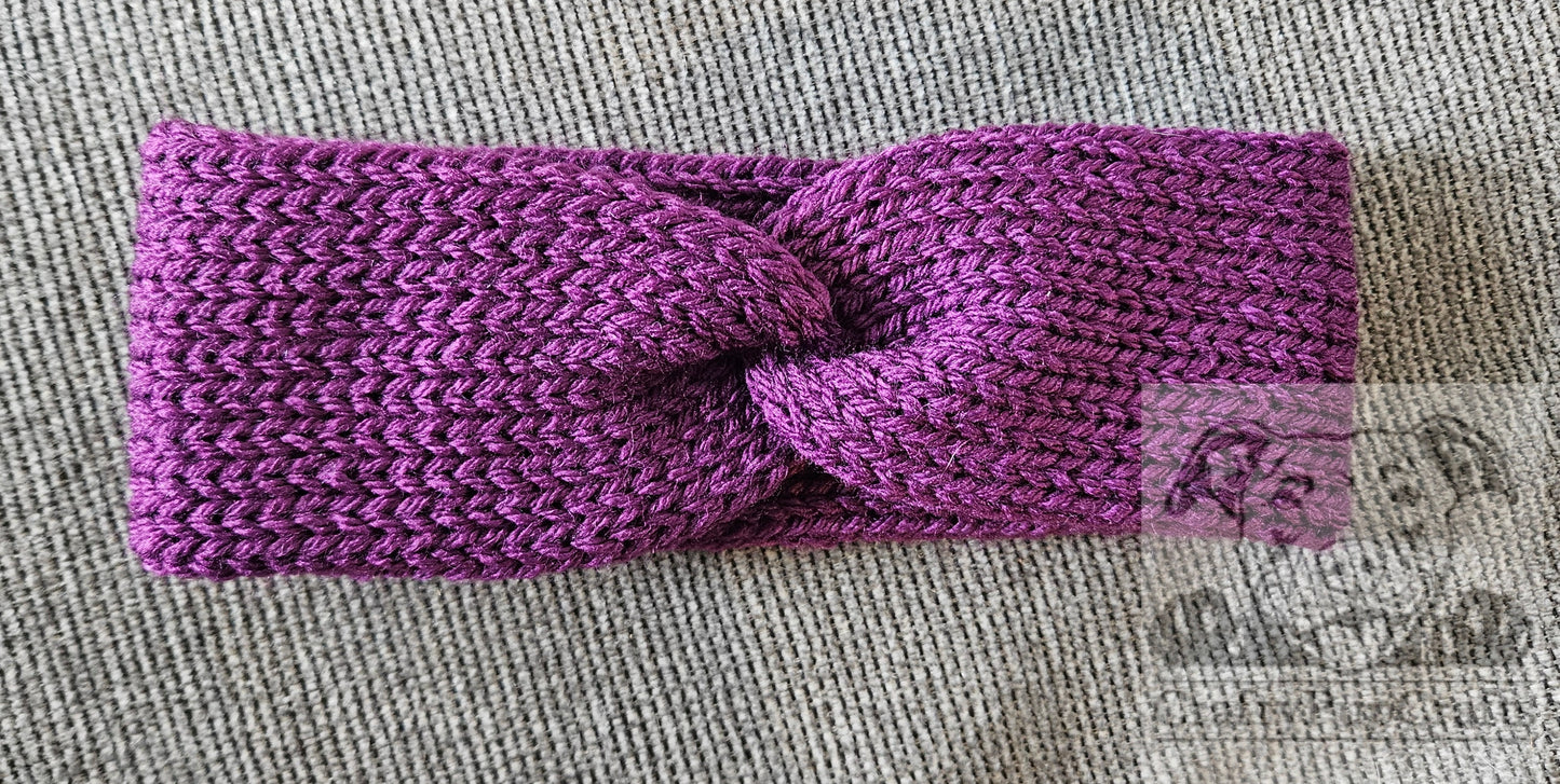 Purple narrow ear warmer