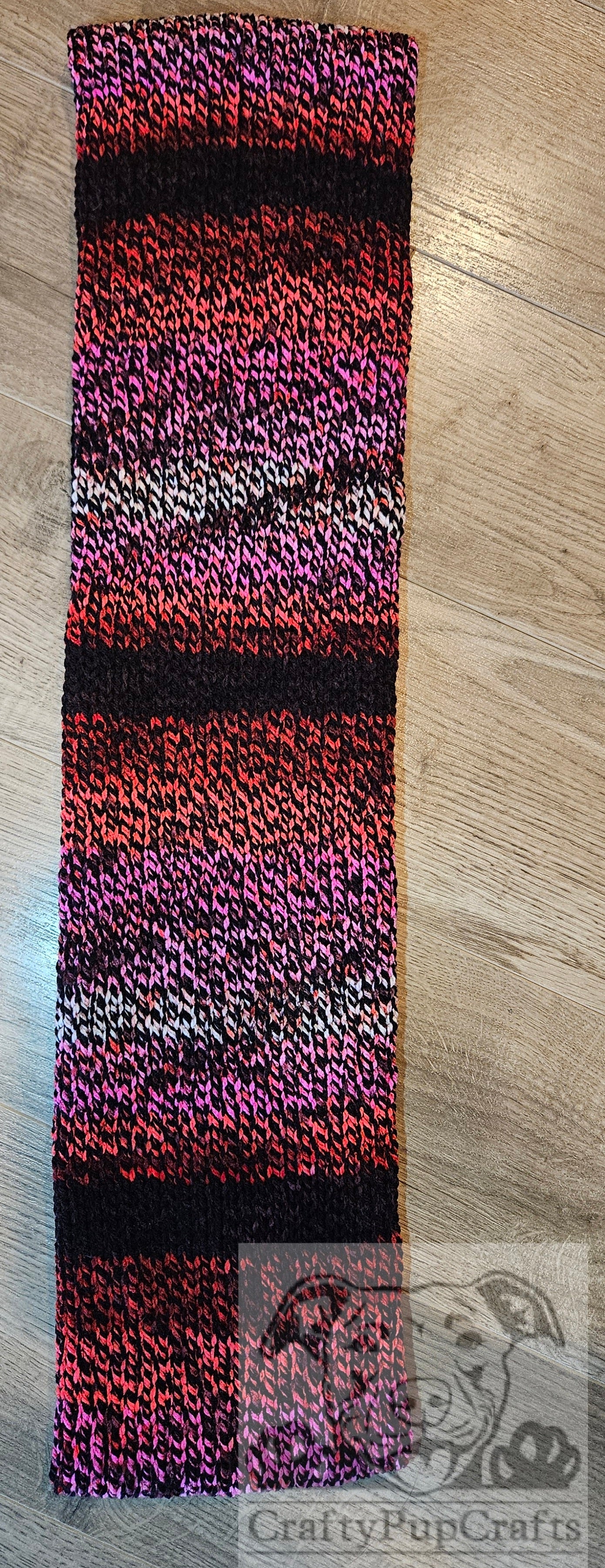 Black & red/pink ombre infinity scarf