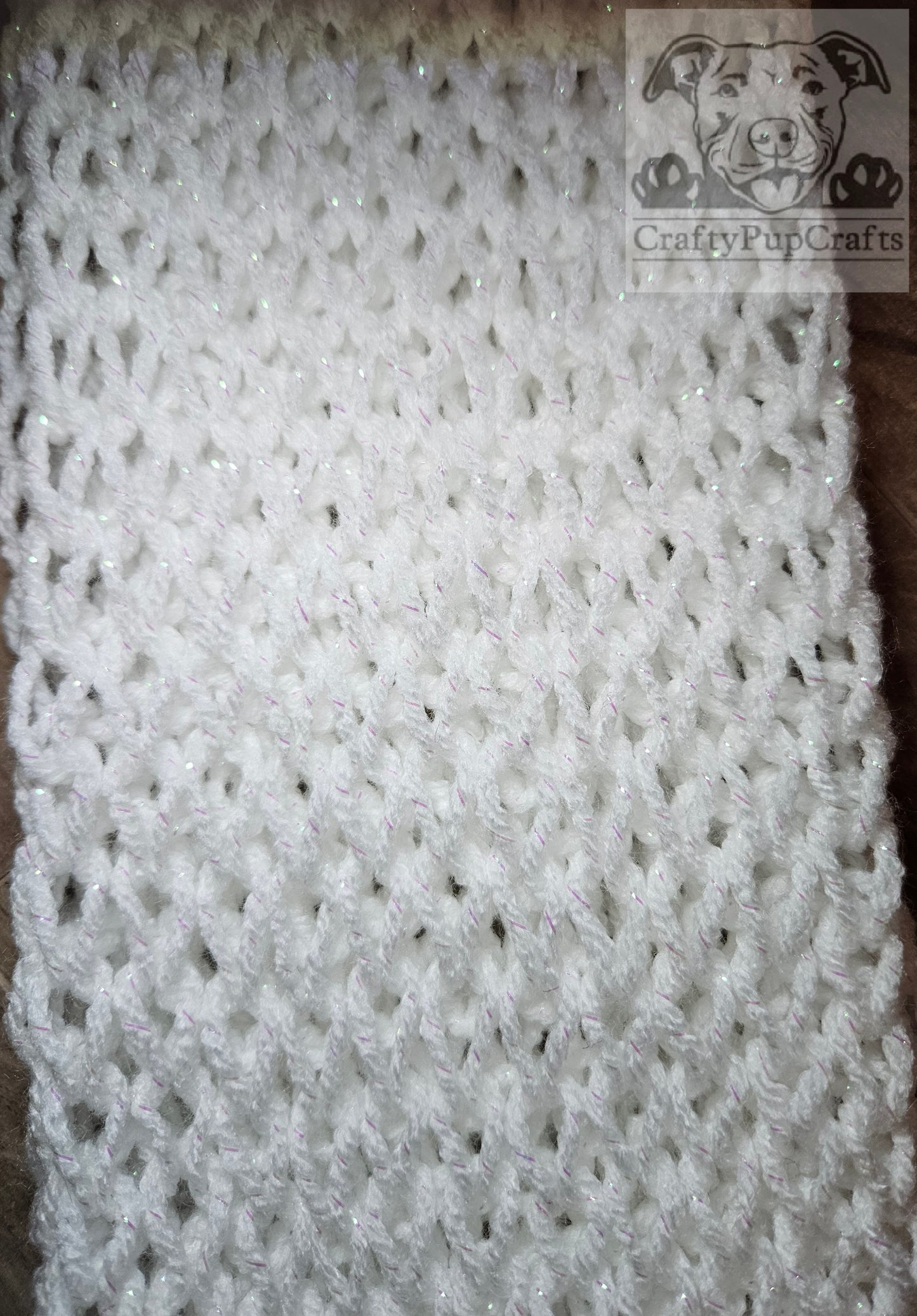 White twinkle knit drop stitch infinity scarf