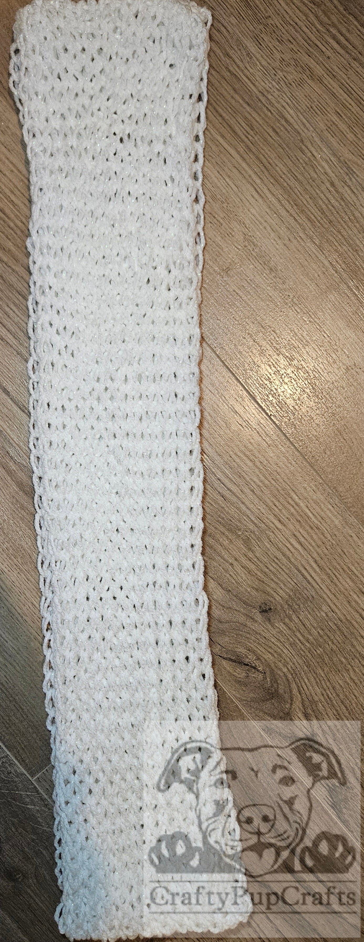 White twinkle knit drop stitch infinity scarf